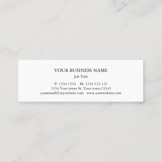 Music Treble Clef Chrome Personalized Mini Mini Bu Mini Visitenkarte (Rückseite)