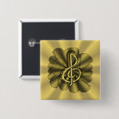 Music Treble Clef Gold angepasst Button (Vorne & Hinten)