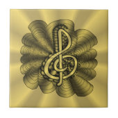 Music Treble Clef Gold angepasst Fliese (Vorderseite)