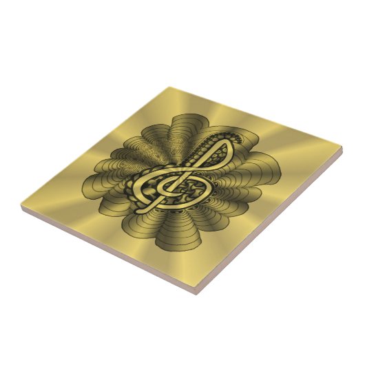 Music Treble Clef Gold angepasst Fliese (Seite)