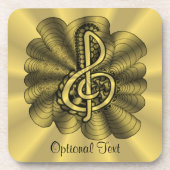 Music Treble Clef Gold angepasst Getränkeuntersetzer (Vorderseite)