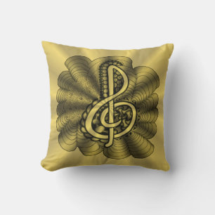 Music Treble Clef Gold angepasst Kissen