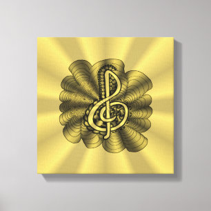 Music Treble Clef Gold angepasst Leinwanddruck