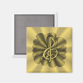 Music Treble Clef Gold angepasst Magnet (Vorderseite/Rückseite)