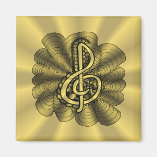 Music Treble Clef Gold angepasst Magnet