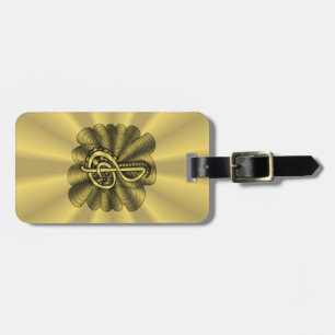 Music Treble Clef Gold Personalisiert Gepäckanhänger