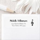 Music Treble Clef Schwarz-weiße Rücksendeadresse (Insitu)