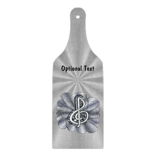 Music Treble Clef Silver Schneidebrett (Vorderseite)