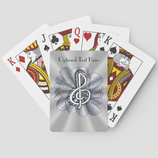 Music Treble Clef Silver Spielkarten (Rückseite)