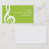 Music Treble Clef Teacher Musician Band Director Visitenkarte (Vorne/Hinten)
