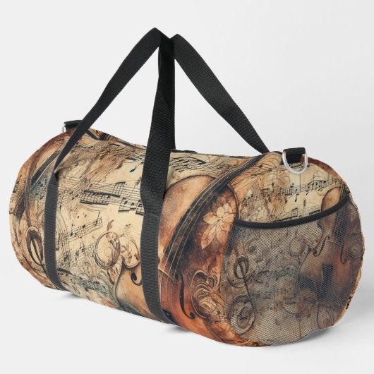 Music Treble Clef & Violin Duffle Bag (Rechte Ecke)