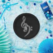 Music - Treble und Bass Clef Black Paper Teller (Party)