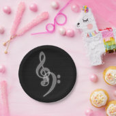 Music - Treble und Bass Clef Black Paper Teller (Party)
