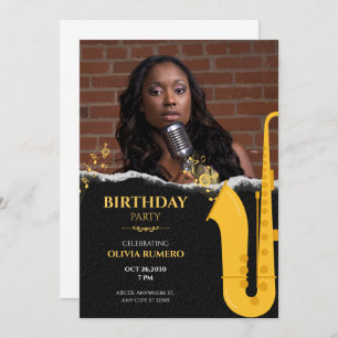 Music Trumpet Jazz Foto Geburtstag Einladung