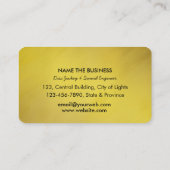 Music Turntable Black and Gold DJ Player Visitenkarte (Rückseite)