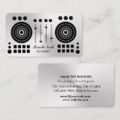 Music Turntable Silver Black DJ Player Sound Busi Visitenkarte (Vorne/Hinten)