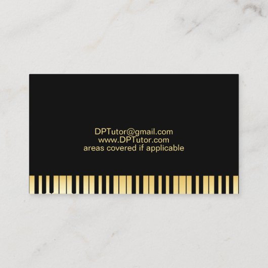 Music Tutor Piano Lehrer Lehrer Lehre Visitenkarte (Rückseite)