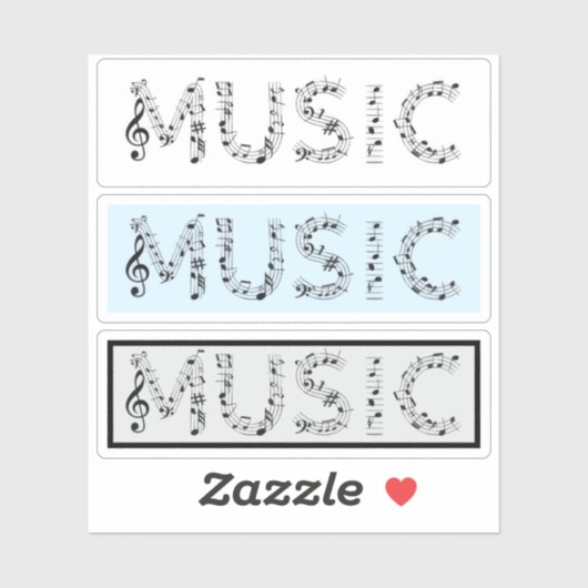 Music Typography Sticker Set (Blatt)