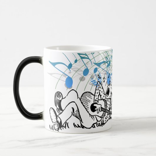 Music Vibes: Man Singing & Playing Guitar Verwandlungstasse (Links)