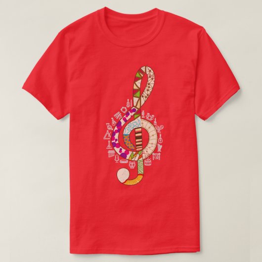 Music Vintag Treble Clef T-Shirt (Design vorne)