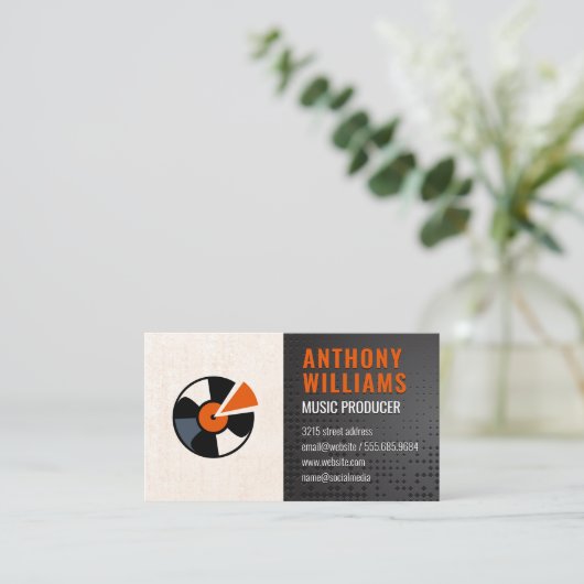 Music Vinyl Visitenkarte (Stehend Vorderseite)