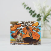 Music Violin Postkarte (Stehend Vorderseite)
