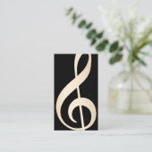Music Vocal Teacher Moderne Black & Gold Musik Visitenkarte (Stehend Vorderseite)