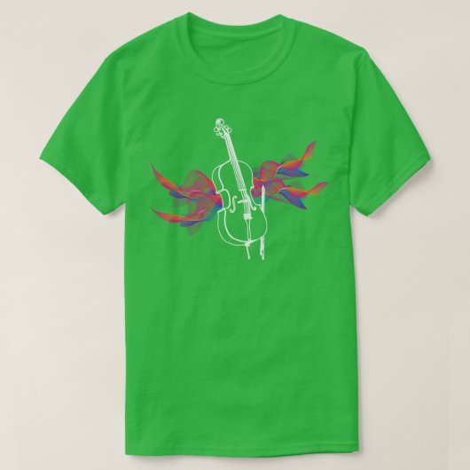 Music Wave Cello Cellist T-Shirt (Design vorne)