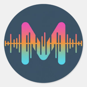 Music Wave Design Runder Aufkleber