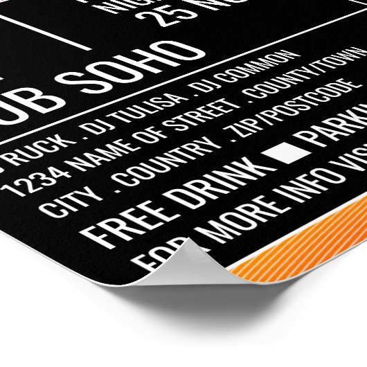 Music-Wave-Logo für das Headphone, Berufliche DJ-W Poster (Ecke)