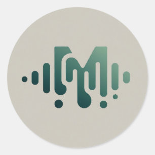 Music Wave Runder Aufkleber
