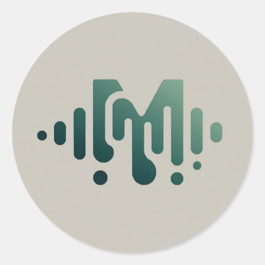 Music Wave Runder Aufkleber (Vorderseite)