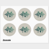 Music Wave Runder Aufkleber (Blatt)