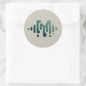Music Wave Runder Aufkleber (Tasche)