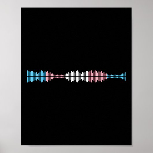 Music Waves Subtle Trans Pride Flag Transgender Ri Poster (Vorne)
