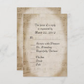 Music Wedding RSVP mit Menü (Vorne/Hinten)