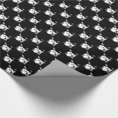 Music White Drum Set auf Black Geschenkpapier (Ecke)