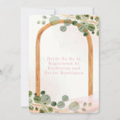 Music Wooden Arch Eukalyptus Pink Brautparty Einladung (Rückseite)