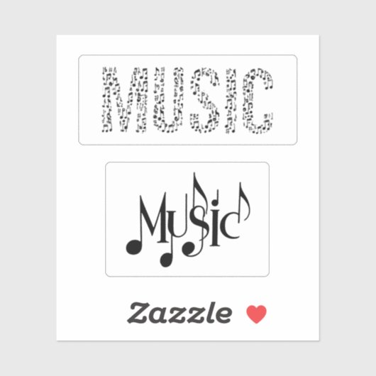 Music Word Sticker-Set Aufkleber (Blatt)
