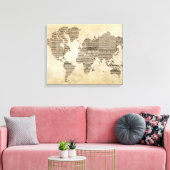 Music World Map Leinwanddruck (Insitu (Wohnzimmer))