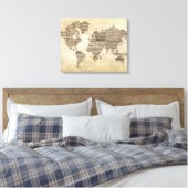 Music World Map Leinwanddruck (Insitu (Schlafzimmer))