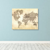 Music World Map Leinwanddruck (Insitu (Holzboden))