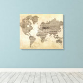 Music World Map Leinwanddruck (Insitu (Holzboden))