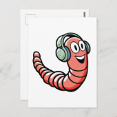 Music Worm Postkarte (Vorne/Hinten)