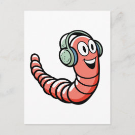 Music Worm Postkarte