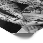 Musica-artista, blanco y negro poster (Ecke)