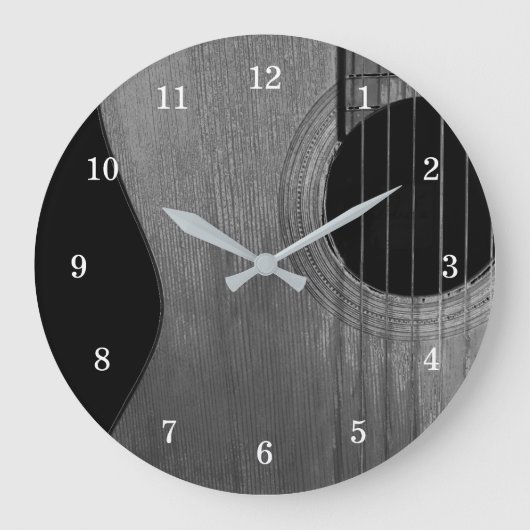 Musical Acoustic Gitarre Abstrakt Große Wanduhr (Vorderseite)