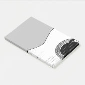 Musical Acoustic Gitarre Schwarz-weiß Post-it Klebezettel (angewinkelt)