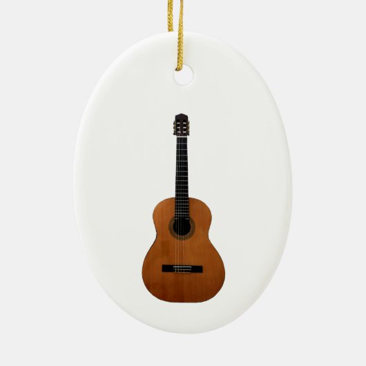 Musical Acoustic Gitarre Weihnachten Keramik Ornament (Hinten)