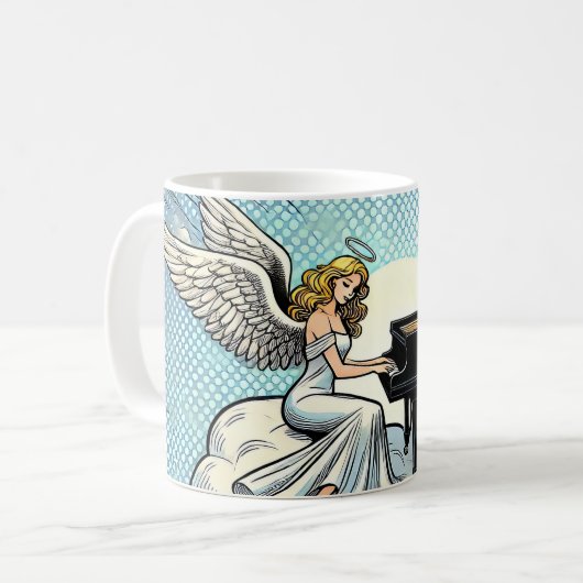 Musical Angel at the piano Kaffeetasse (Vorderseite Links)